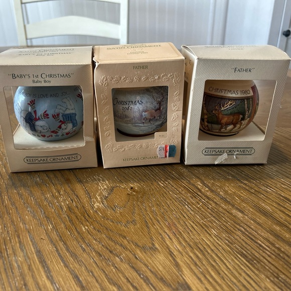 3 vintage hallmark Unbreakable Satin Keepsake Ball Ornaments 1981,82,83 - Picture 1 of 10